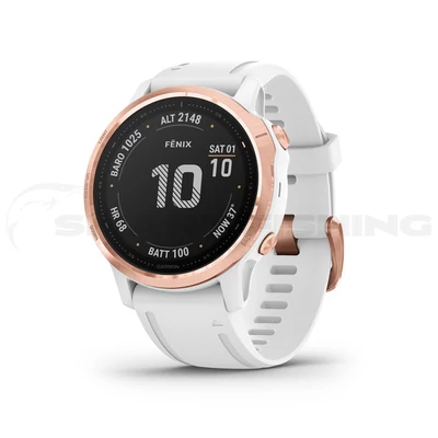 Garmin Fenix 6S Pro Rose Gold fehér szilikon szíjjal