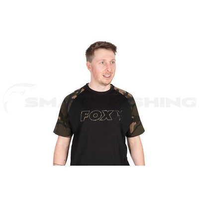 Fox Black/Camo Outline T-Shirt XXL-es 