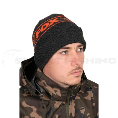 Fox Collection Beanie Hat - Black &amp; Orange