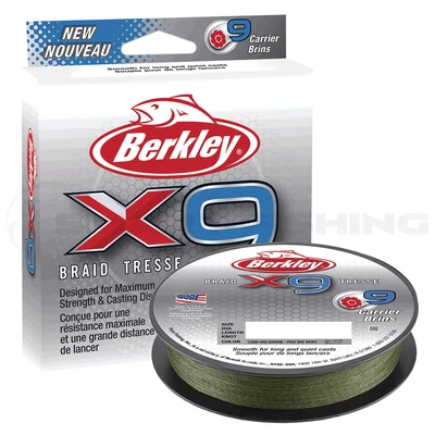 Berkley X9 LV Green 150m-es fonott zsinórok