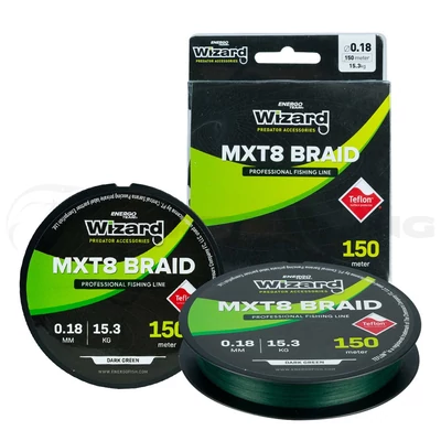 Wizard MXT8 Braid sötétzöld fonott zsinórok