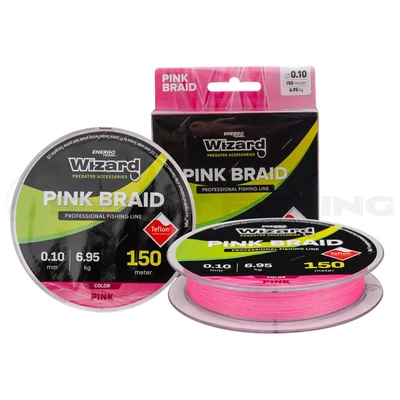 Wizard Pink Braid fonott zsinór 150m 0,10 mm